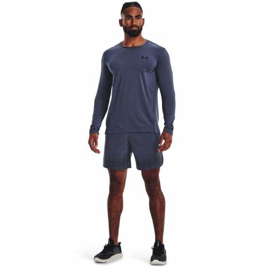 Under Armour Armour Ua Armourprint Ls Gym Top Mens Сиво ливане Мъжки тениски с яка