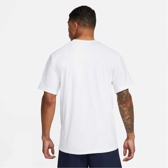 Nike Dri-FIT UV Hyverse Men's Short-Sleeve Fitness Top White Мъжко облекло за едри хора