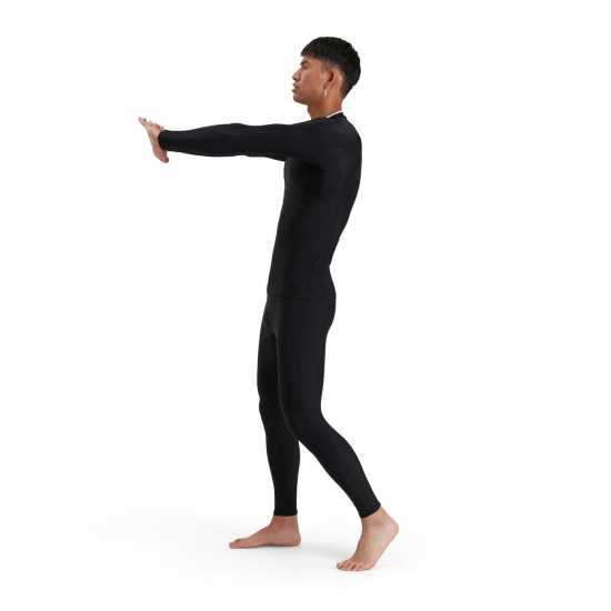 Speedo Men's Long Sleeved Sun Protection Top Черно/Бяло Атлетика