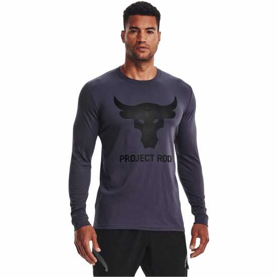 Under Armour Мъжка Риза Armour Pr Brahma Long Sleeve T-Shirt Mens Закалено Стомана Мъжко облекло за едри хора