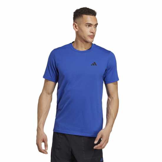 Adidas Train Essentials Feelready Training T-Shirt Полу прозрачен син Атлетика