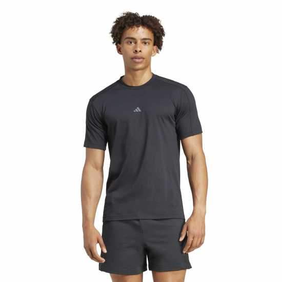 Adidas Мъжка Риза Yoga T-Shirt Mens Черно 