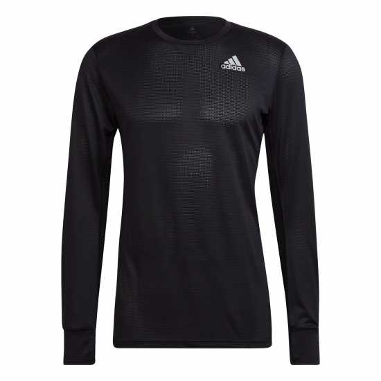 Adidas Own The Run Long Sleeve Tee Mens Gym Top  Мъжки тениски с яка