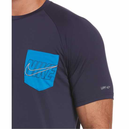 Nike Logo Ss Swm Tee Sn99 Нощно морско синьо Мъжко облекло за едри хора