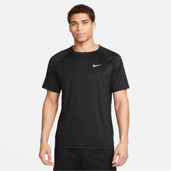 Nike Dri-FIT Ready Men's Short-Sleeve Fitness Top Черно/Бяло Мъжко облекло за едри хора