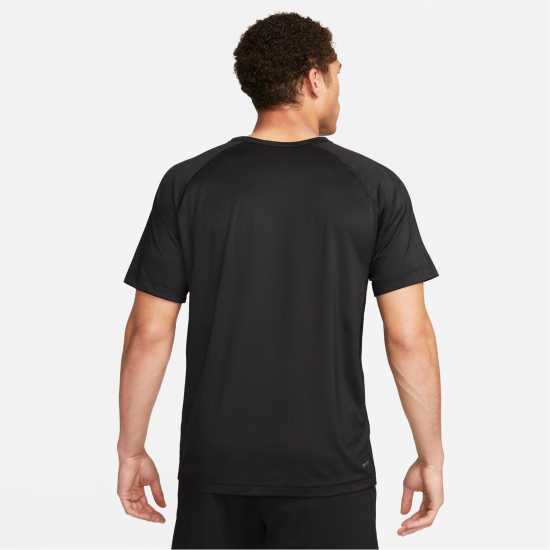 Nike Dri-FIT Ready Men's Short-Sleeve Fitness Top Черно/Бяло Мъжко облекло за едри хора