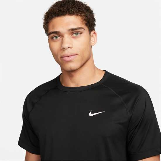 Nike Dri-FIT Ready Men's Short-Sleeve Fitness Top Черно/Бяло Мъжко облекло за едри хора