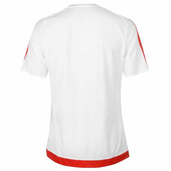 Adidas Мъжка Тениска Classic 3 Stripe Sereno T Shirt Mens White/Red Мъжки тениски с яка