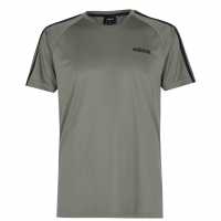 Adidas Мъжка Тениска Classic 3 Stripe Sereno T Shirt Mens Khaki/Black Мъжки тениски с яка