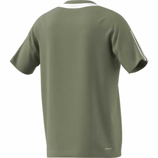 Adidas Мъжка Тениска Classic 3 Stripe Sereno T Shirt Mens Khaki/Black Мъжки тениски с яка