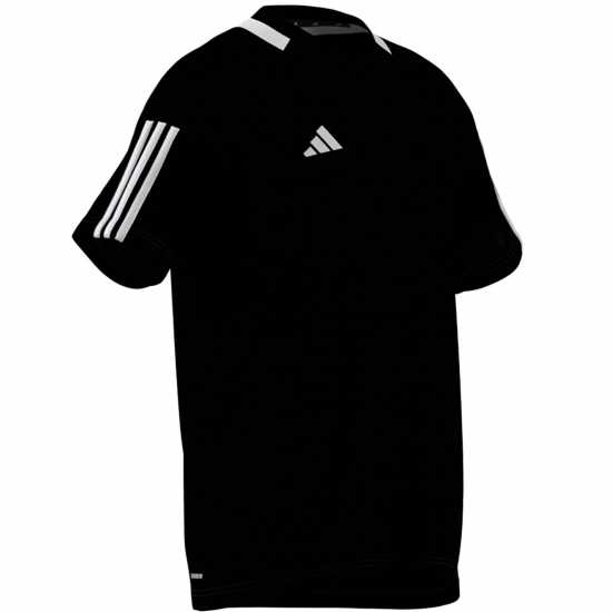 Adidas Мъжка Тениска Classic 3 Stripe Sereno T Shirt Mens Черно/Бяло Мъжки тениски с яка