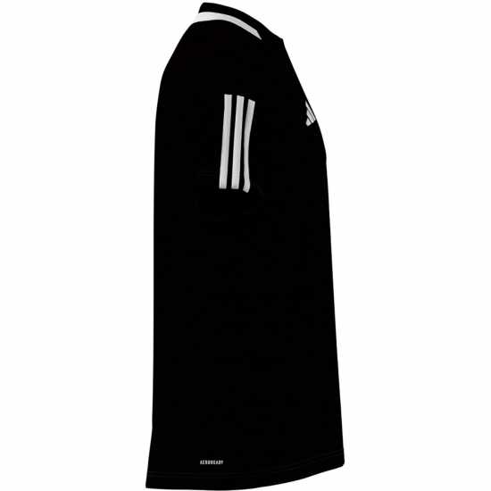 Adidas Мъжка Тениска Classic 3 Stripe Sereno T Shirt Mens Черно/Бяло Мъжки тениски с яка