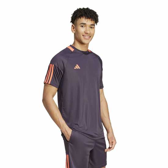 Adidas Мъжка Тениска Classic 3 Stripe Sereno T Shirt Mens Аурора Черно 