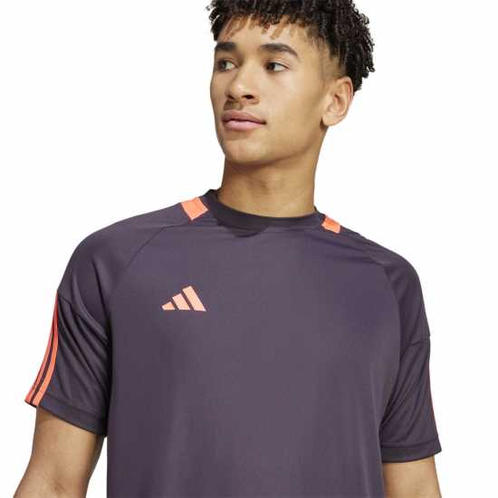 Adidas Мъжка Тениска Classic 3 Stripe Sereno T Shirt Mens Аурора Черно 