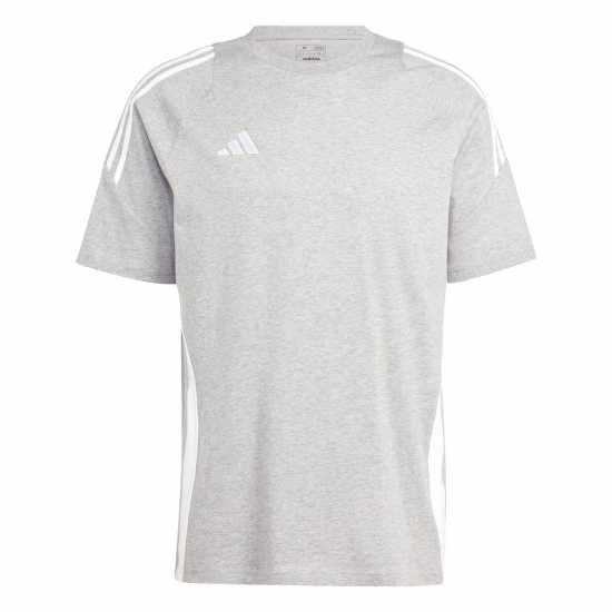 Adidas Мъжка Риза Tiro 24 Sweat T-Shirt Mens Сиво Хезър / Бяло Мъжки ризи