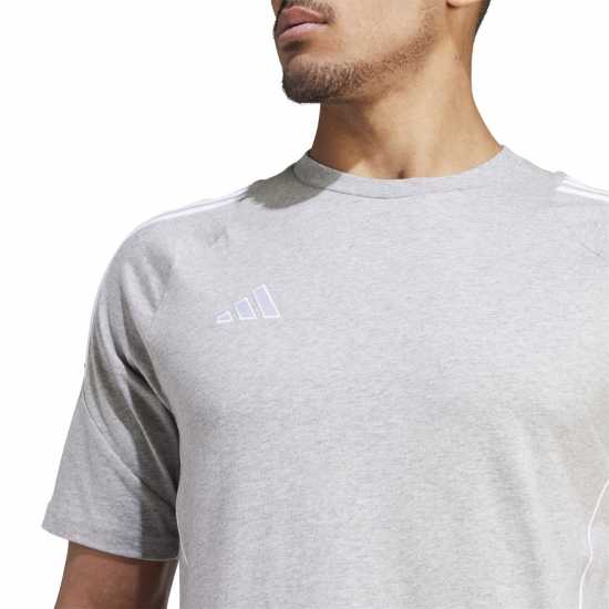 Adidas Мъжка Риза Tiro 24 Sweat T-Shirt Mens Сиво Хезър / Бяло Мъжки ризи