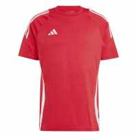 Adidas Мъжка Риза Tiro 24 Sweat T-Shirt Mens мощно червено 2/бяло Мъжки ризи