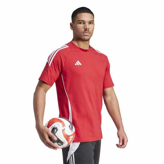 Adidas Мъжка Риза Tiro 24 Sweat T-Shirt Mens мощно червено 2/бяло Мъжки ризи