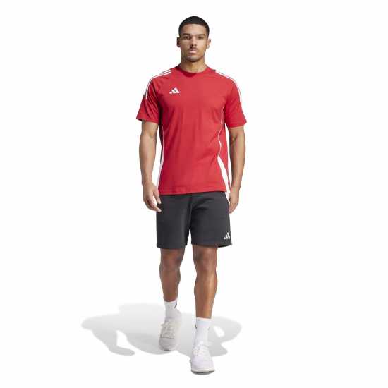 Adidas Мъжка Риза Tiro 24 Sweat T-Shirt Mens мощно червено 2/бяло Мъжки ризи