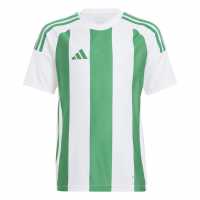 Adidas Striped 24 Jersey Kids Бяло/Зелено Детски тениски и фланелки