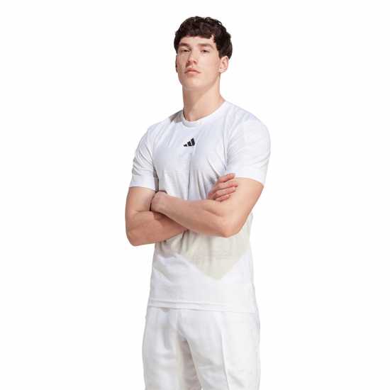 Adidas Мъжка Риза Aeroready Freelift Pro Tennis T-Shirt Mens Бяло Мъжки тениски с яка