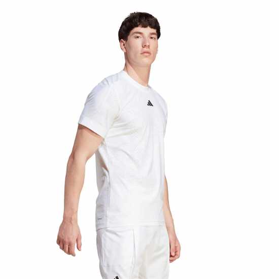 Adidas Мъжка Риза Aeroready Freelift Pro Tennis T-Shirt Mens Бяло Мъжки тениски с яка