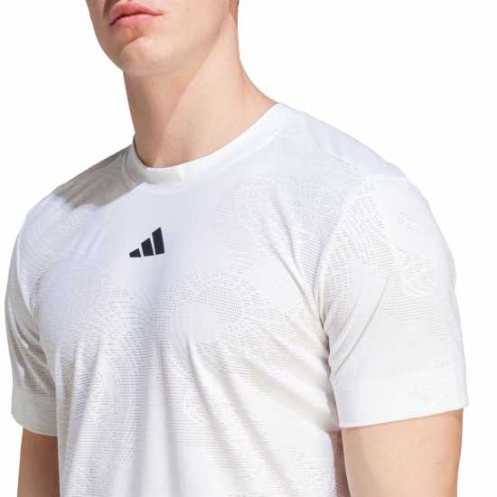 Adidas Мъжка Риза Aeroready Freelift Pro Tennis T-Shirt Mens Бяло Мъжки тениски с яка