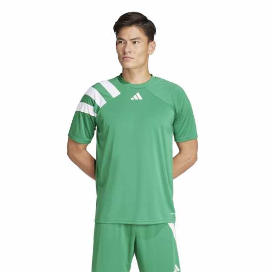 Adidas Мъжка Риза Fortore 23 Football Shirt Mens Зелено/Бяло 