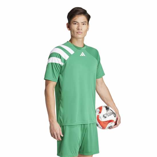 Adidas Мъжка Риза Fortore 23 Football Shirt Mens Зелено/Бяло 