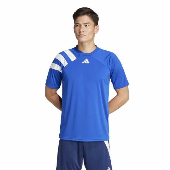 Adidas Мъжка Риза Fortore 23 Football Shirt Mens Синьо/Бяло 