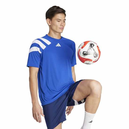 Adidas Мъжка Риза Fortore 23 Football Shirt Mens Синьо/Бяло 