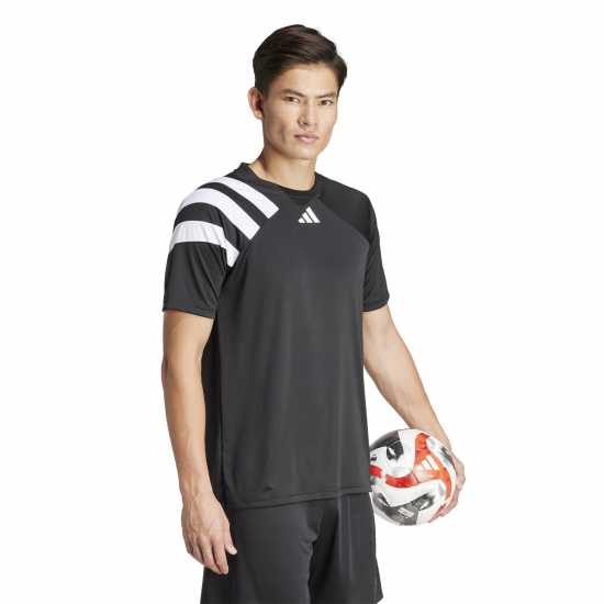 Adidas Мъжка Риза Fortore 23 Football Shirt Mens черно/бяло 