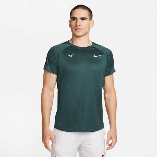 Nike Challenger Men's Nike Dri-FIT Short-Sleeve Tennis Top Дълбока джунгла Мъжки тениски с яка