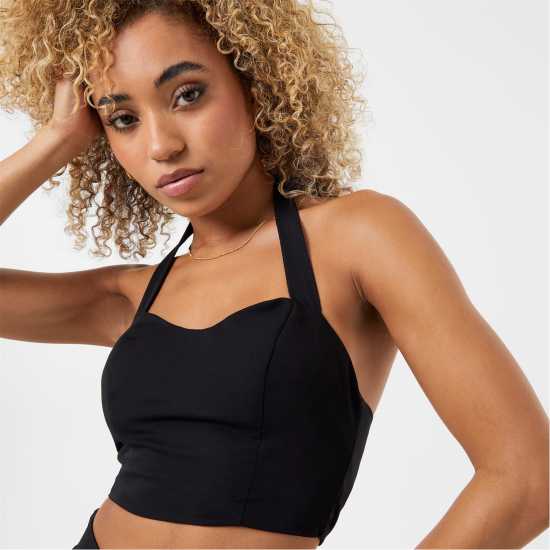 Jack Wills Halter Neck Top Черно Дамско бельо