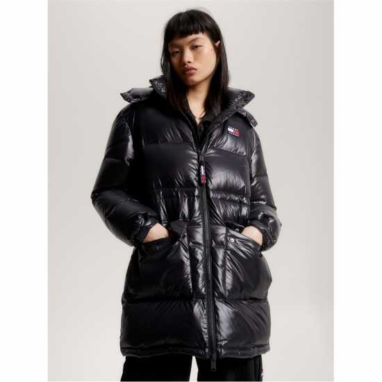 Tommy Jeans Alaska Midi Puffer Jacket Черно 