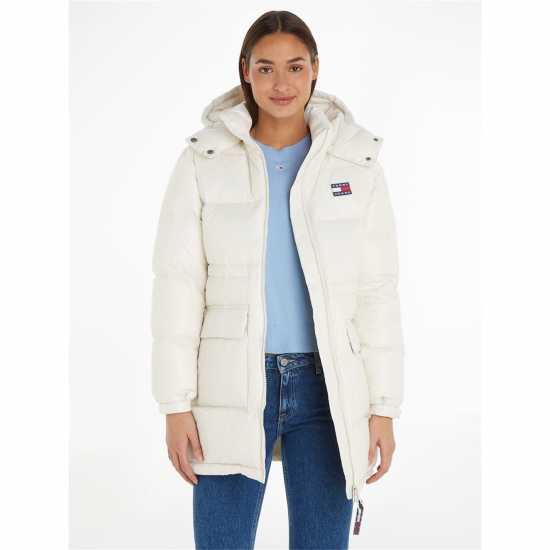 Tommy Jeans Alaska Midi Puffer Jacket Новинарска хартия 