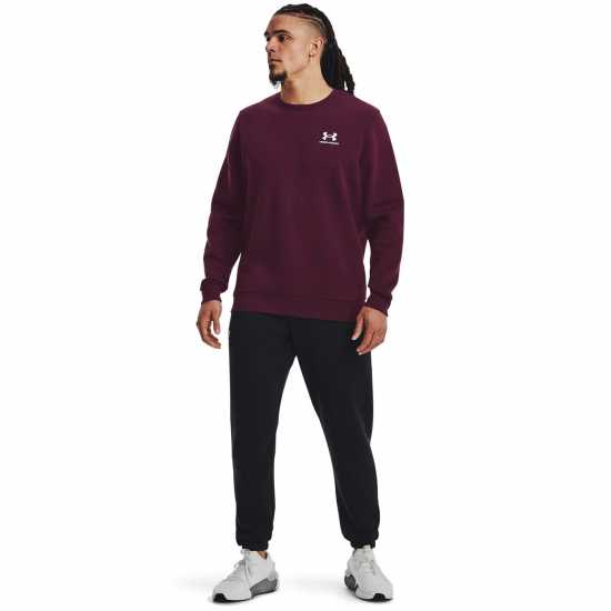 Under Armour Мъжки Пуловер Обло Деколте Fleece Crew Sweater Mens Лилаво Мъжко облекло за едри хора