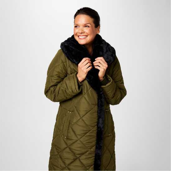 Biba Ватирано Палто Quilted Coat Хаки 