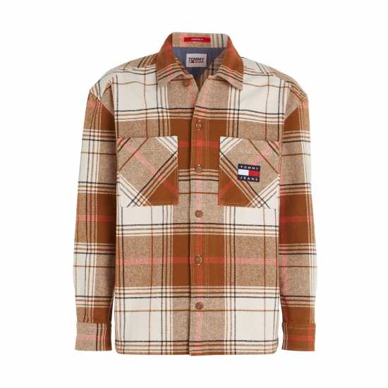 Tommy Jeans Tjm Brushed Check Overshirt Пустинно GWJ 