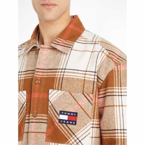 Tommy Jeans Tjm Brushed Check Overshirt Пустинно GWJ 