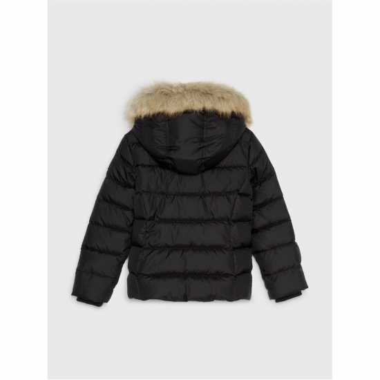 Tommy Hilfiger Детско Яке Essential Down Faux Fur Hood Jacket Junior Черно BDS 