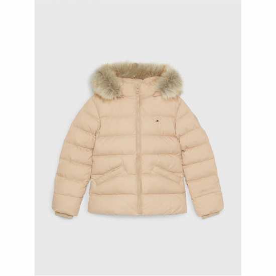 Tommy Hilfiger Детско Яке Essential Down Faux Fur Hood Jacket Junior Мерино ABO 