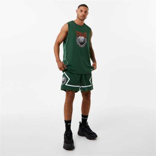 Everlast Basketball Panel Shorts Зелено Мъжко облекло за едри хора