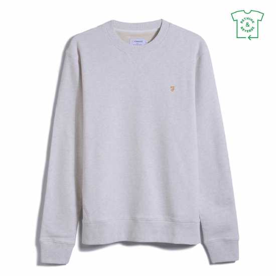 Farah Farah Bones Ls Crew Sn99 Мраморно сиво Мъжки тениски с яка