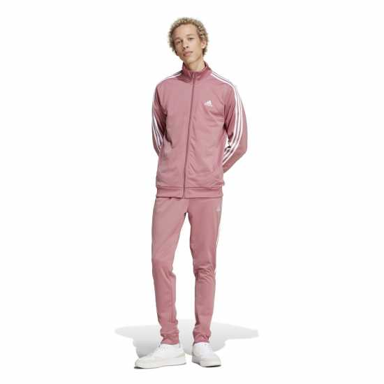 Adidas Basic 3 - Stripes Tricot Tracksuit Бордово Мъжки спортни екипи в две части