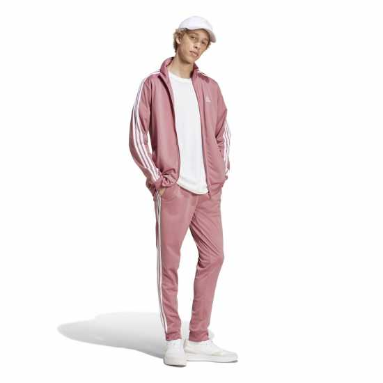 Adidas Basic 3 - Stripes Tricot Tracksuit Бордово Мъжки спортни екипи в две части