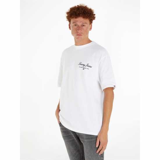 Tommy Jeans Tjm Ovz Tj Serif Luxe Tee Бял YBR Mens