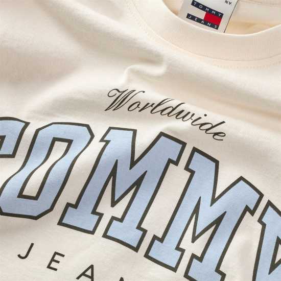 Tommy Jeans Tjm Reg Varsity Ww Tee Ext Бял YBH Мъжки ризи