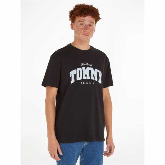 Tommy Jeans Tjm Reg Varsity Ww Tee Ext Черно BDS Мъжки ризи