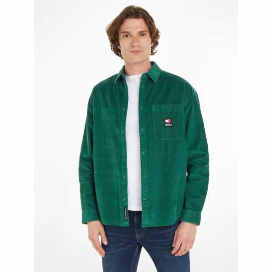 Tommy Jeans Tjm Rlx Chnky Corduroy Shirt Ext Кърт зелено L4L 